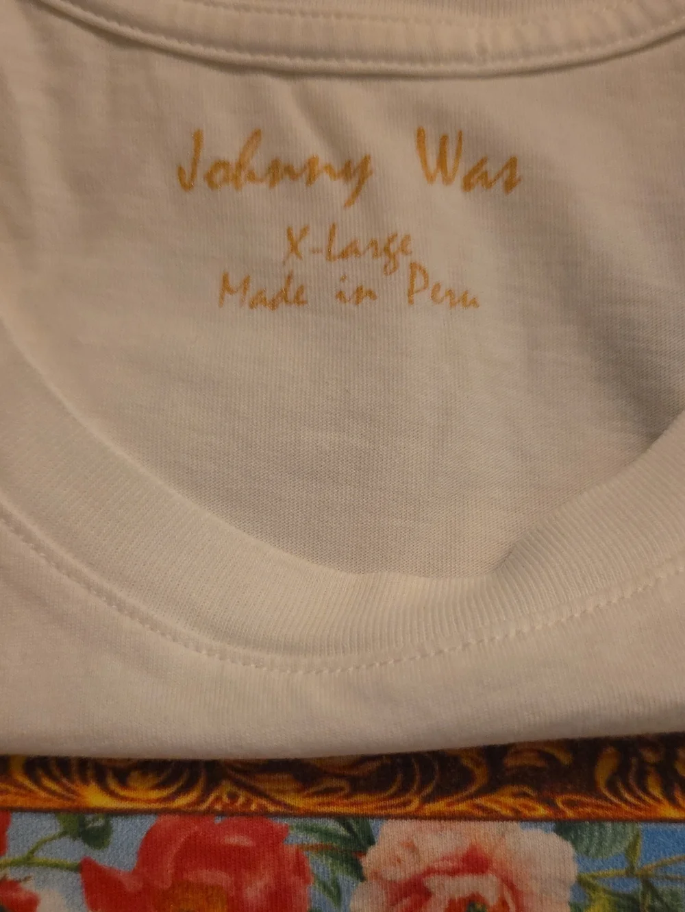 Johnny Was Floral Frame Ocean Print in Blue, Pink, Green, Gold